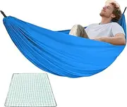 Camping Hammock - Double Single Person Hammocks for Outside | Hangable on Trees Bed with Picnic Blanket, Pure Color Equipment for Backpacking, Hiking, Backyard