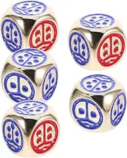 SUPVOX 5pcs Metal Ladybug Dice Rounded Corner Game Dice Fun Party Props for Board Games Gatherings Lightweight Portable
