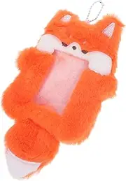 [STOBOK] Fuzzy Plush Kpop Photocard Holder with Keychain Cute Animals Wallet Coin Purse Bank Id Credit Card Holder for Kids Women