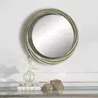 Luxury Antique Round French PU Mirror HD 80x80cm Silver Glass Classic Wall Décor
