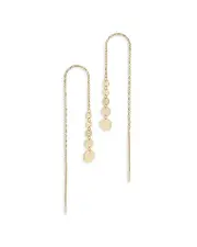 Moon & Meadow 14K Yellow Gold Polished Graduated Disc Threader Earrings