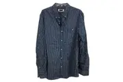 Jeanswest Jeremy Check Navy & White Long Sleeve Shirt Mens Size Large