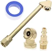 KICHOUSE 1Set Brass Air Chuck Set for Tire Inflator Npt Air Compressor Attachments with Closed Ball Chuck Adapter Durable Heavy Duty Brass Accessories for Tire Inflation