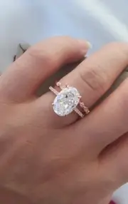 Oval Solitaire Ring Love Ring Gift Ring Engagement Ring Wedding Ring 925 Silver