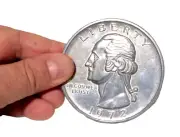 METAL JUMBO 3" US QUARTER COIN Finale for Misers Dream Prop Gimmick Big Silver