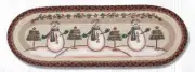 Braided Jute Hand Stenciled Oval Table Runner. Earth Rugs. SNOWMAN, MOON, STAR