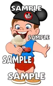 Disney Disneyland Boy eating Mickey Ice Cream Cone Scrapbook Paper Die Cut Piece