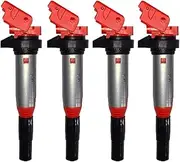 RED IGNITION COIL PACK*4 12138616153 UF667 Compatible For MINI R55-R61 N12 N16 Compatible For BMW 1 2 3 4 5 X3 X4 X5 X6 Z4 N46 N20