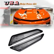 SS STYLE BLACK BONNET HOOD VENT SCOOP COVERS FOR 16-2023 CHEVY CAMARO 1LT LT RS