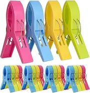 SICANAUO 20Pcs Beach Towel Clips, Table Cloth Clips, Bathroom Towel Clips, Plastic Chair Clips, Windproof Clothes Pegs for Beach Chair Cruise Ship Sunbeds Sun Loungers Pool Chairs-Bright Multicolors