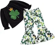 [ROMISBABA] Adorable Shamrock Pattern Cotton Material Elastic Cuffs Women's Yoga Clothing Girls Shirt Pants Set
