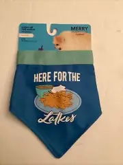 Merry Makings Pet Bandana Light Up The Night Here For The Latkes Size Small/Med.