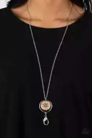 Paparazzi CRETIAN CREST orange LANYARD