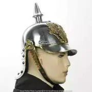 WWI GERMAN PRUSSIAN PICKELHAUBE HELMET SOLID BRASS ACCENTS SPIKE HALLOWEEN GIFT