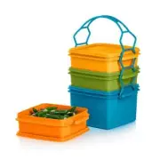NEW Tupperware stackable lunch box set vintage colors 4 pc container