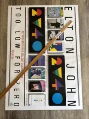 VINTAGE POSTER: ELTON JOHN Too Low For Zero TOUR Promo (Original InStore 1984)