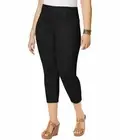 HUE Womens Plus Size Original Casual Cropped Pants Black Size 3X