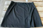 Sportsgirl Black basic Short pull on stretch Skirt with front slit Size L 14 NEW
