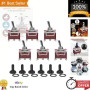 6 Pack Waterproof 3 Pin Toggle Switch - Heavy Duty ON/OFF/ON for Marine Use