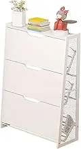 Narrow Shoe Rack, Flip over shoe cabinet , White Storage Rack, 3 Tier Multi-Functional Shoe Rack, E1 Grade Thickened Plate, Scratch Resistant, Not Easy to Deform, Suitable for Entryway, Entrance(L)