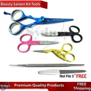 Salon Hair Shear Hair Dressing Scissors & Cuticle Eyebrow Hair Cut Nails Scissor