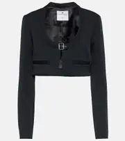 [Courreges] Courrèges Scoop-neck cropped jacket AU 10 black