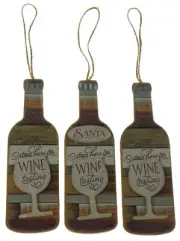 Wood Ornaments Its All Fun Games Wine Runs Out Bottle Christmas Tree Home Gift