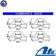 ACCESSORY KIT DISC BRAKE PAD 13.0460-0147.2 FOR PEUGEOT 407/SW/Van 607 2.0L 4cyl