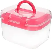 DOITOOL Portable Double Layer Storage Box Versatile Organizer for Medicine Sewing Threads Cosmetics Durable Container with Handle for Home School Travel