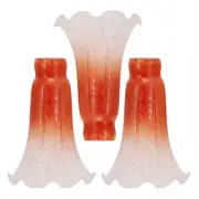 Lily Lampshade Only 3 Pack Orange Tulip Flower Glass Lamp Shade Replacement T...