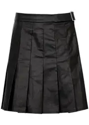 Kassl Editions Pleated Faux Leather Mini Skirt - Black - 38 (UK 10 / S) 38 (UK 10 / S)