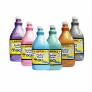 6 x 2 Litre Washable Kids Metallic Poster Paint Free Pumps