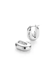 Jenny Bird Puffy Silver-dipped Hoop Earrings - One Size One Size