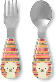 Skip Hop Toddler Utensils, Fork and Spoon Set, Llama