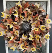 Beautiful Fall Sunflower Deco Mesh Front Door Wreath Decoration Home Decor
