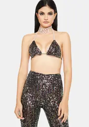 Sparkling Attitude Sequin Leggings Set