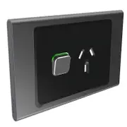 Clipsal Iconic STYL Single Switched Internal Power point Cover Plate Silver Shadow - S3015C-SH