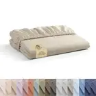 100% Cotton Percale Weave Fitted Sheet, King Size, Ivory, 1 Deep Pocket Fitte...
