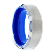 Thorsten ARCTIC Flat Beveled Edges Titanium Ring with Brushed Center and Vibrant