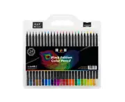 H&B 24 Colored Pencils Oil-based Pre-Sharpened 3.3mm Lead Wide Spectrum Vibrant Colors Sketching Drawing Coloring Books and Artistic Creations Ideal for St