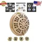 Quiet and Stylish Polished Brass Shower Head - 1.8 GPM, Self-Cleaning Nozzles