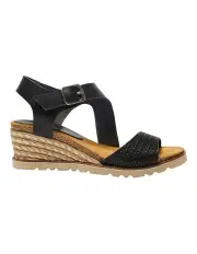 [Easy Steps] Theo Sandals in Black Leather