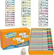 30 Read and Rhyme Flip Books, Word Families Flash Cards, ABC Vocabulary Flash Cards, Educational Reading Games