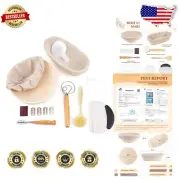 Professional Bread Making Tools with Round & Oval Proofing Baskets Included