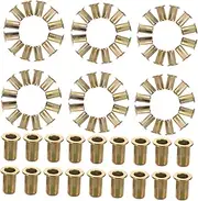 FONDOTIN Quick Install Rivet Nut Set 100pcs Carbon Steel Flat Head Nuts Threaded Inserts for Easy Maintenance M5