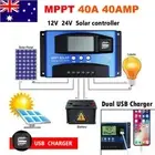 40A MPPT Solar Panel Regulator Battery Solar Charger Controller 12&24V LCD 40AMP
