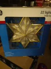 GE Lighted Tree Top 22 Lights Holiday Classics Gold Star