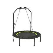 Costway 40" Mini Trampoline Fitness Rebounder Handrail Indoor Home Gym Cardio Exercise Trainer,Green