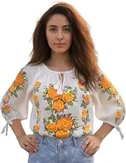 [PURPLE TOMATO] Ladies Traditional Romanian Embroidered Blouse ie