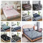 Floral Elastic Deep Fitted Sheet Queen King Size Mattress Protector Bedding Set